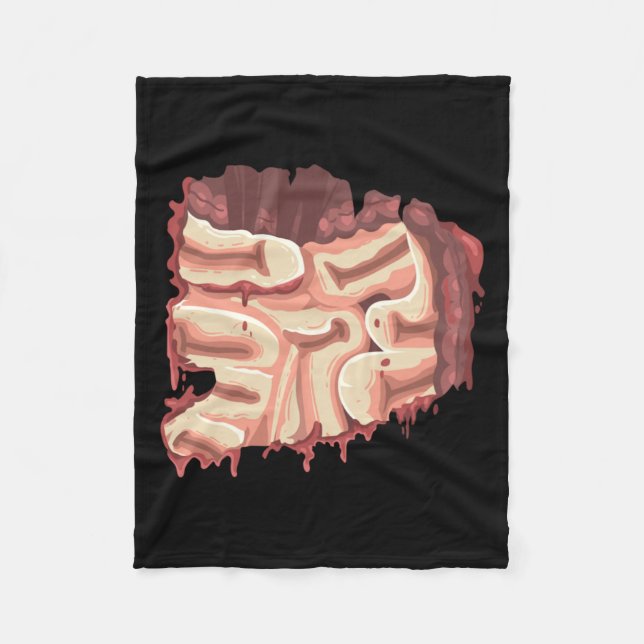 Herren Zombie-Eingeweide Innereien Magen Halloween Fleecedecke (Vorderseite)