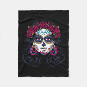 Herren Zucker-Schädel-Dame - La Calavera Catrina S Fleecedecke