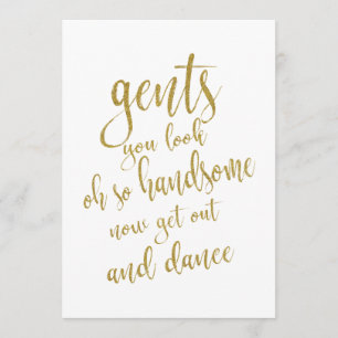 Herrenbad Gold Günstiges Hochzeitsschild Einladung