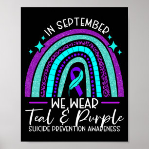 Herrenbekleidung Teal Lila Suizidpräventionsbewuss Poster