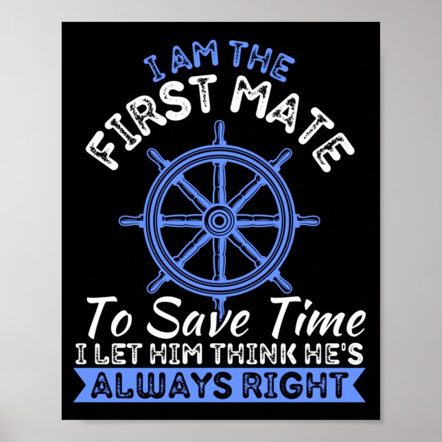 Herrenbootseigner bin ich der erste Maat Ponton Poster (Vorne)