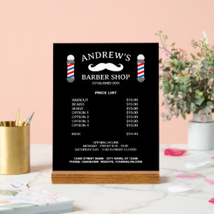Herrenfriseur Friseursalon Preisliste Vorlagen Acrylschild