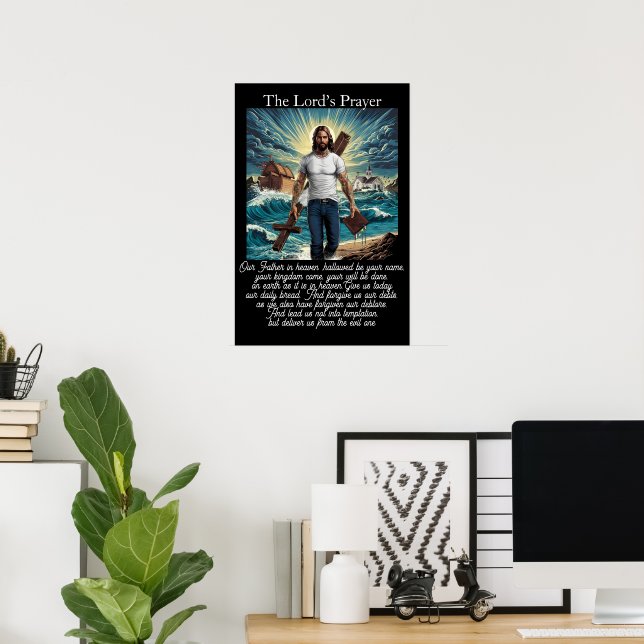 Herrengebets-Ufer-Glaube-Wächter Poster (Heimbüro)