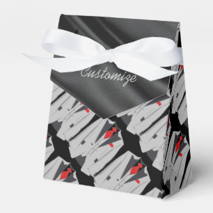 Herrengrauer Anzug und Rote Krawatte - Zelt-Gefäll Geschenkschachtel