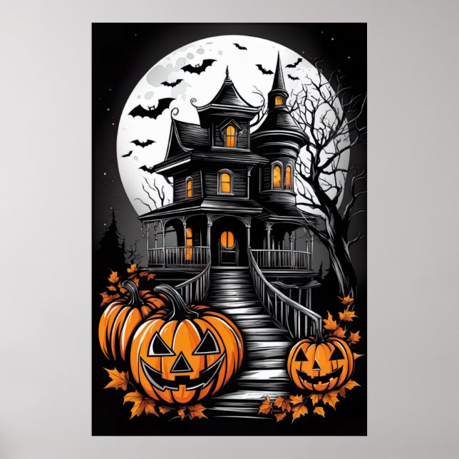 Herrenhaus aus Schatten, ein heiliges Halloween-Po Poster (Vorne)