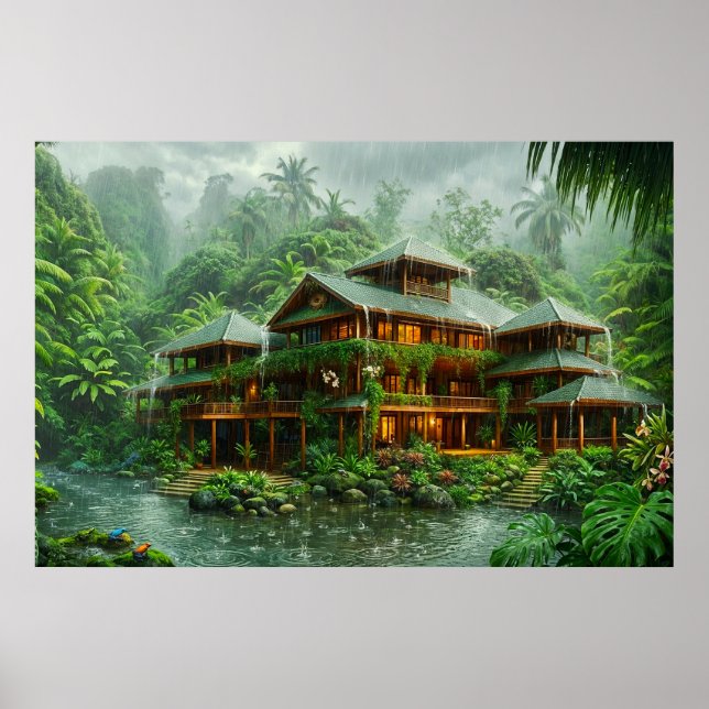 Herrenhaus des tropischen Regenwaldes Poster (Vorne)