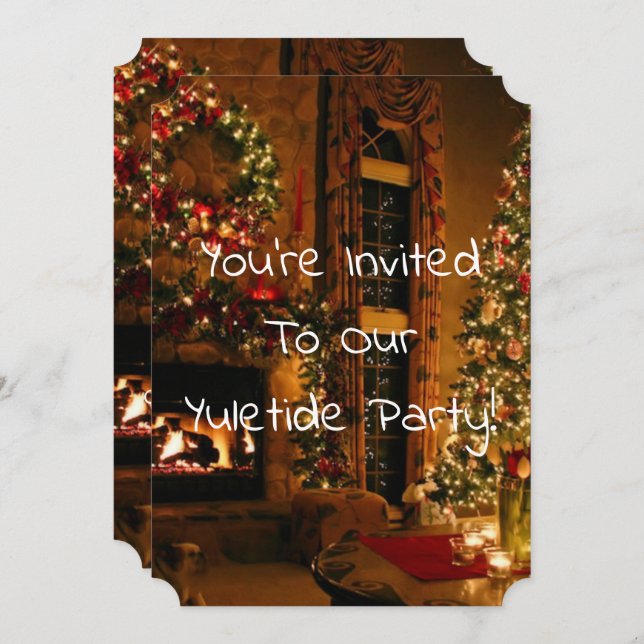 Herrenhaus und Kamin Einladung (Vorne/Hinten)
