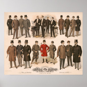 Herrenmode Herbst und Winter 1895 Poster