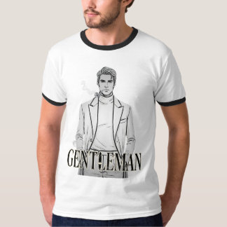 Herrenporträt mit Pfeife T-Shirt