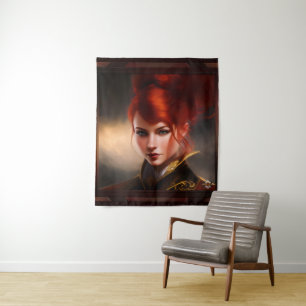 Herrin der Wind AI Concept Art von Xzendor7 Wandteppich