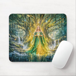 Herrin unter dem Weltenbaum Verzauberte Fantasie Mousepad