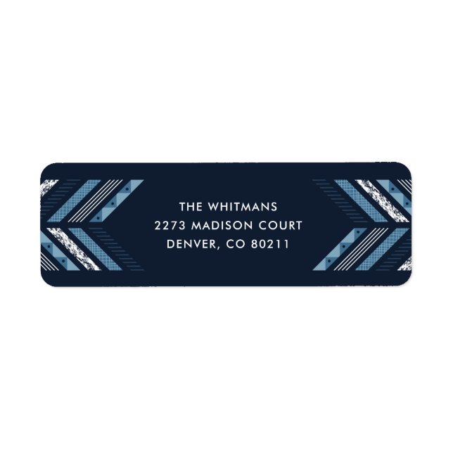 Herringbone Band Address Label - Denim (Vorne)