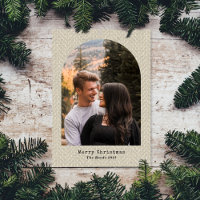Herringbone Beige Tweed Christmas Foto Arch