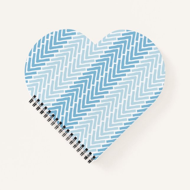Herringbone Chic Blue Notizbuch (Vorderseite)