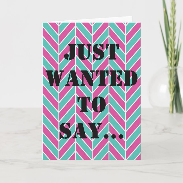 Herringbone-Muster danke Karte (Vorderseite)