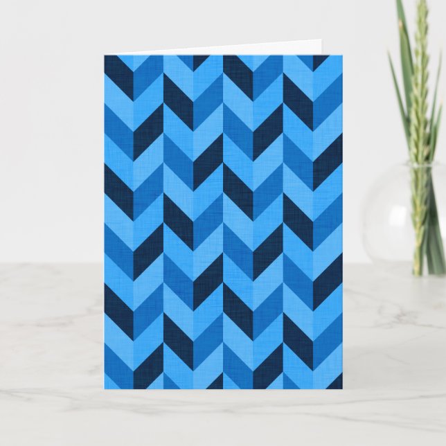 Herringbone-Muster in blau Karte (Vorderseite)
