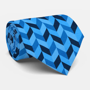 Herringbone-Muster in blau Krawatte