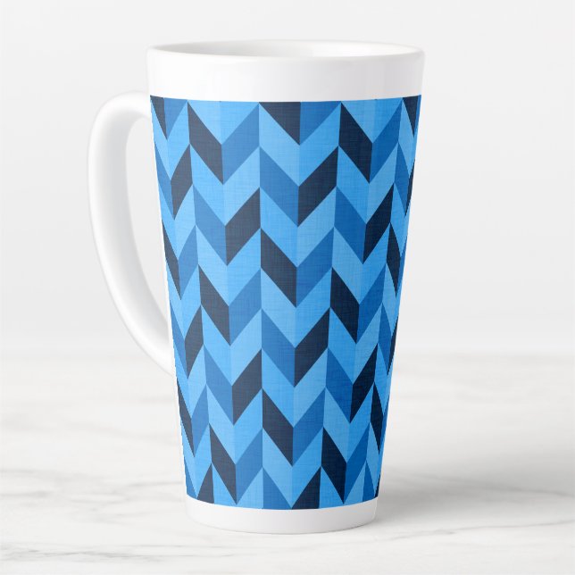 Herringbone-Muster in blau Milchtasse (Linke Ecke)