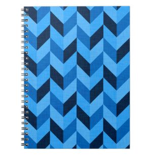 Herringbone-Muster in blau Notizblock