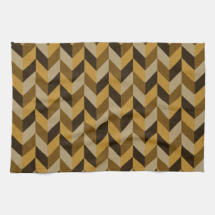 Herringbone-Muster in golden & braun Geschirrtuch