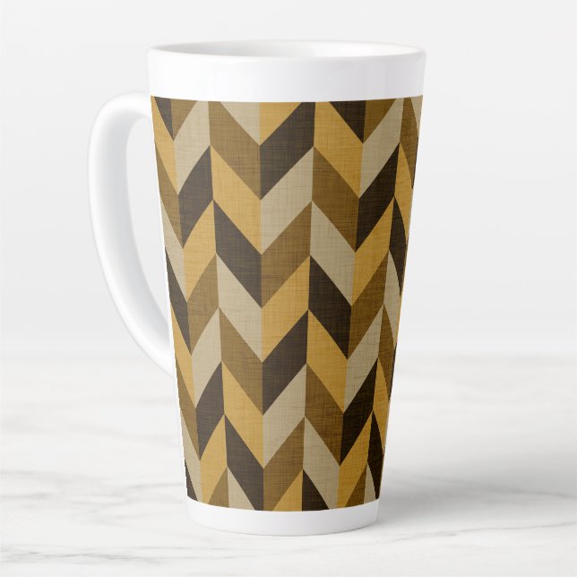 Herringbone-Muster in golden & braun Milchtasse (Linke Ecke)