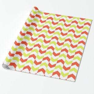 Herringbone Muster Red & Green Wrapping Paper Geschenkpapier