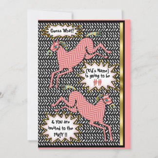 Herringbone Ponies (Personalisierte Geburtstagspar Einladung
