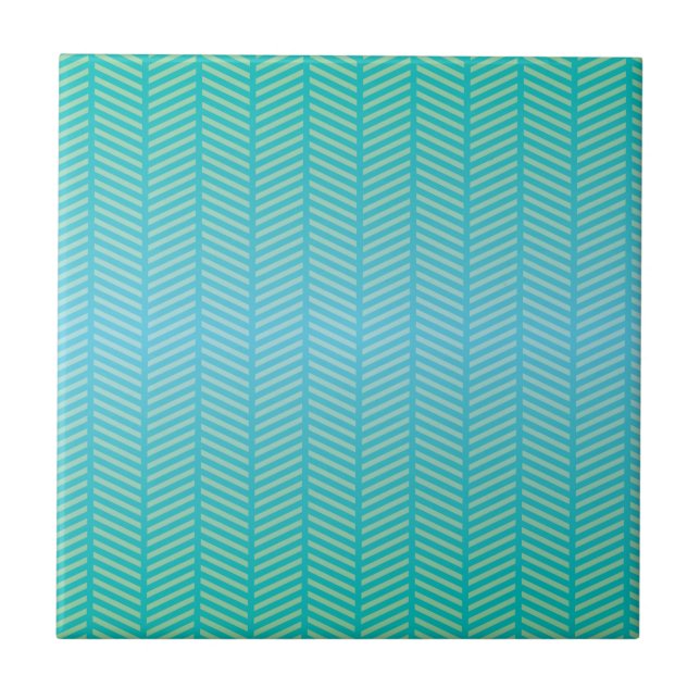Herringbone Turquoise Blue Fliese (Vorderseite)