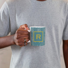 Herringbone Zickzack Muster Türkis Personal Kaffeetasse