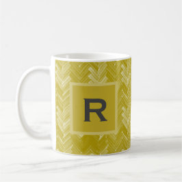 Herringbone Zickzack Muster Vintag Gold Personal Kaffeetasse