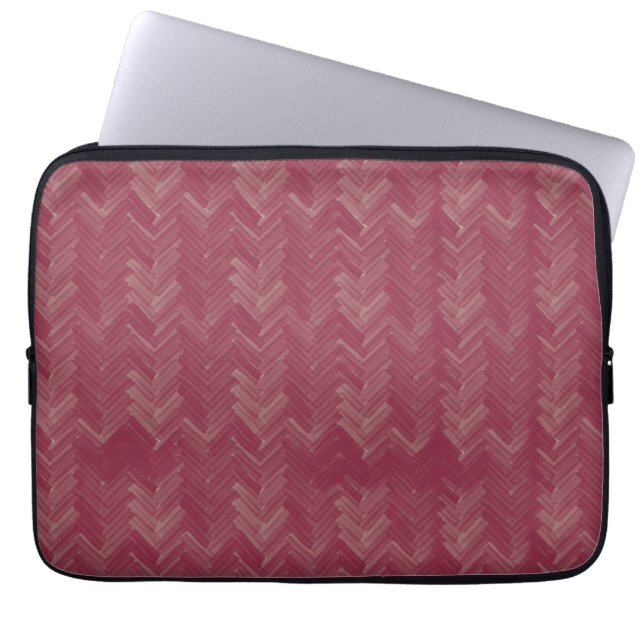 Herringbone Zickzack Pattern Luxurious Red Laptopschutzhülle (Vorderseite)