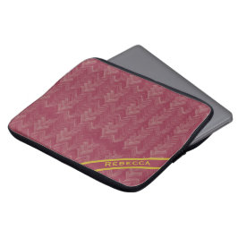 Herringbone Zickzack Pattern Luxury Red Personal Laptopschutzhülle