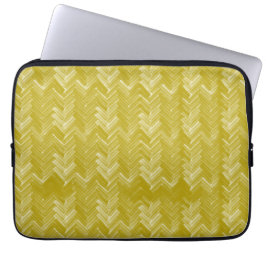 Herringbone Zickzack Vintag Gold Laptopschutzhülle