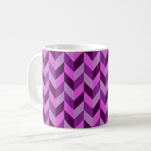 Herringknochenmuster lila kaffeetasse