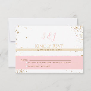 Herrlich - Gold Pink UAWG 3 RSVP Karte