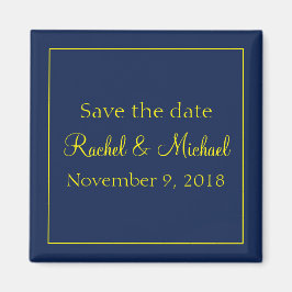 Herrlich Save the Date blau und gelb Magnet