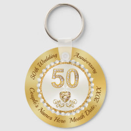 Herrliche, 50 Jahre Jubiläumsfavors CHEAP, Golden Schlüsselanhänger