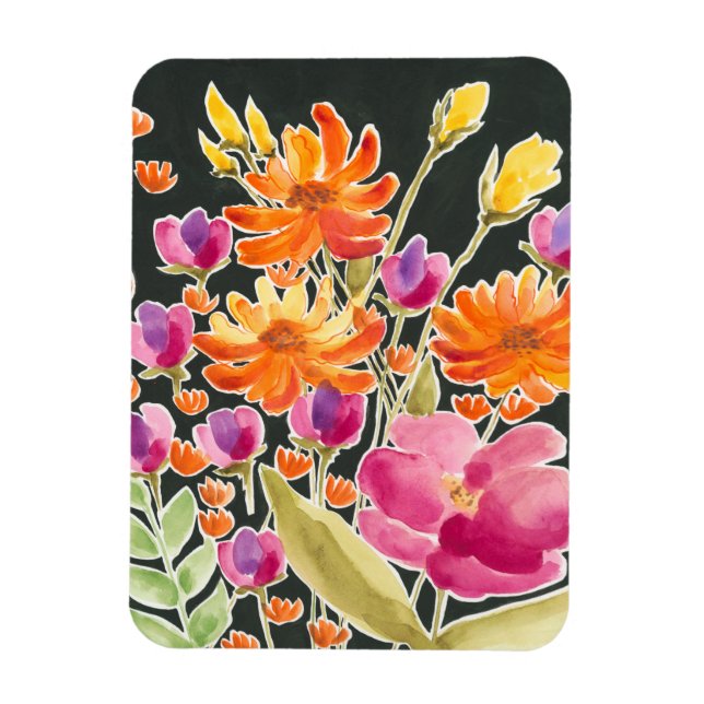 Herrliche Ansammlung - Rosa und orange Blume Magnet (Vertikal)