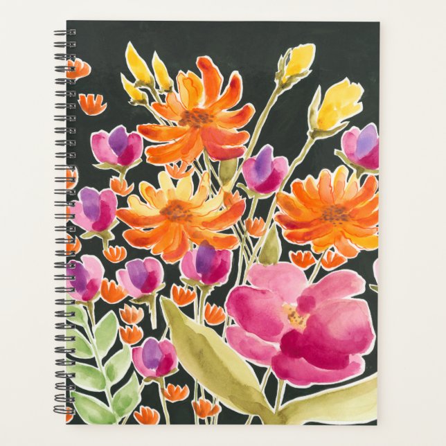 Herrliche Ansammlung - Rosa und orange Blume Planer (Vorderseite)
