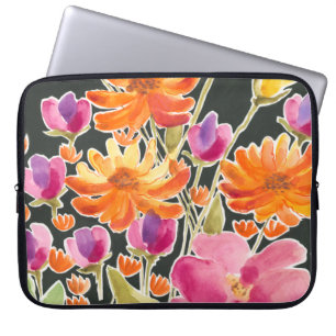 Herrliche Ansammlungs-- rosa und orange Blumen Laptopschutzhülle