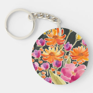 Herrliche Ansammlungs-- rosa und orange Blumen Schlüsselanhänger