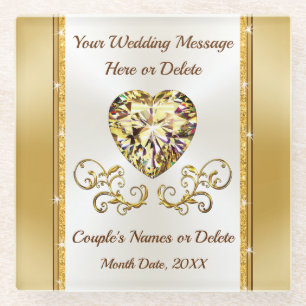 Herrliche, billige Hochzeitsgeschenke, Personalisi Glasuntersetzer