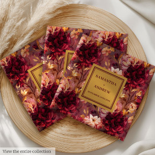 Herrliche Burgund Gold Hochzeit Empfang Napkins Serviette