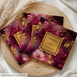 Herrliche Burgundy Gold Wedding Dinner Napkins Ros Serviette