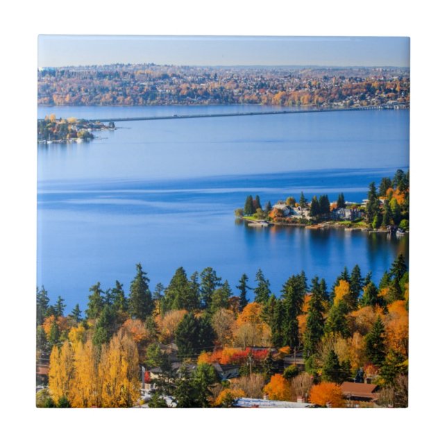 Herrliche Farben des Falles bei Bellevue Fliese (Vorderseite)