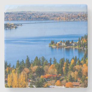 Herrliche Farben des Falles bei Bellevue Steinuntersetzer