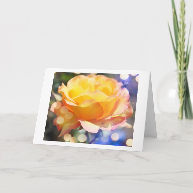 Herrliche gelbe Rosenrose Blume. Blumenfotografie. Feiertagskarte (Vorderseite)