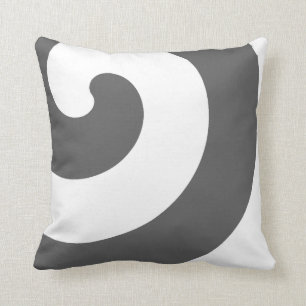 Herrliche graue und weiße Wirbel Kissen