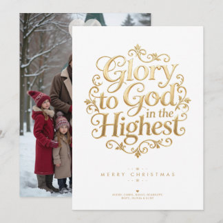 Herrliche Herrlichkeit für Gott Goldene Weihnachts Feiertagskarte