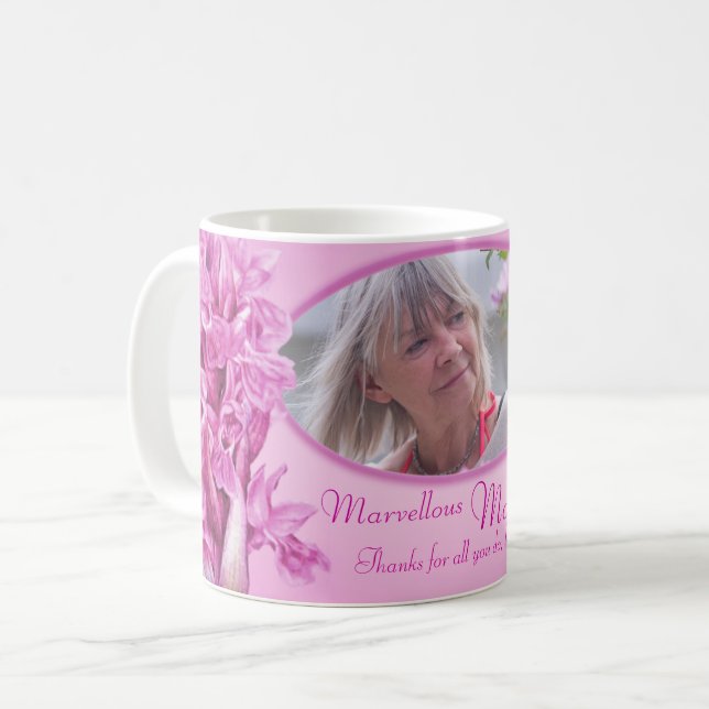 Herrliche Mama lila Orchideen Foto Tasse (Vorderseite Links)